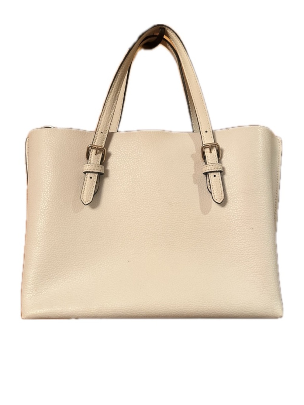 Coach Cream Mini Leather Tote Bag - Classic Shoulder Satchel - Picture 2 of 4